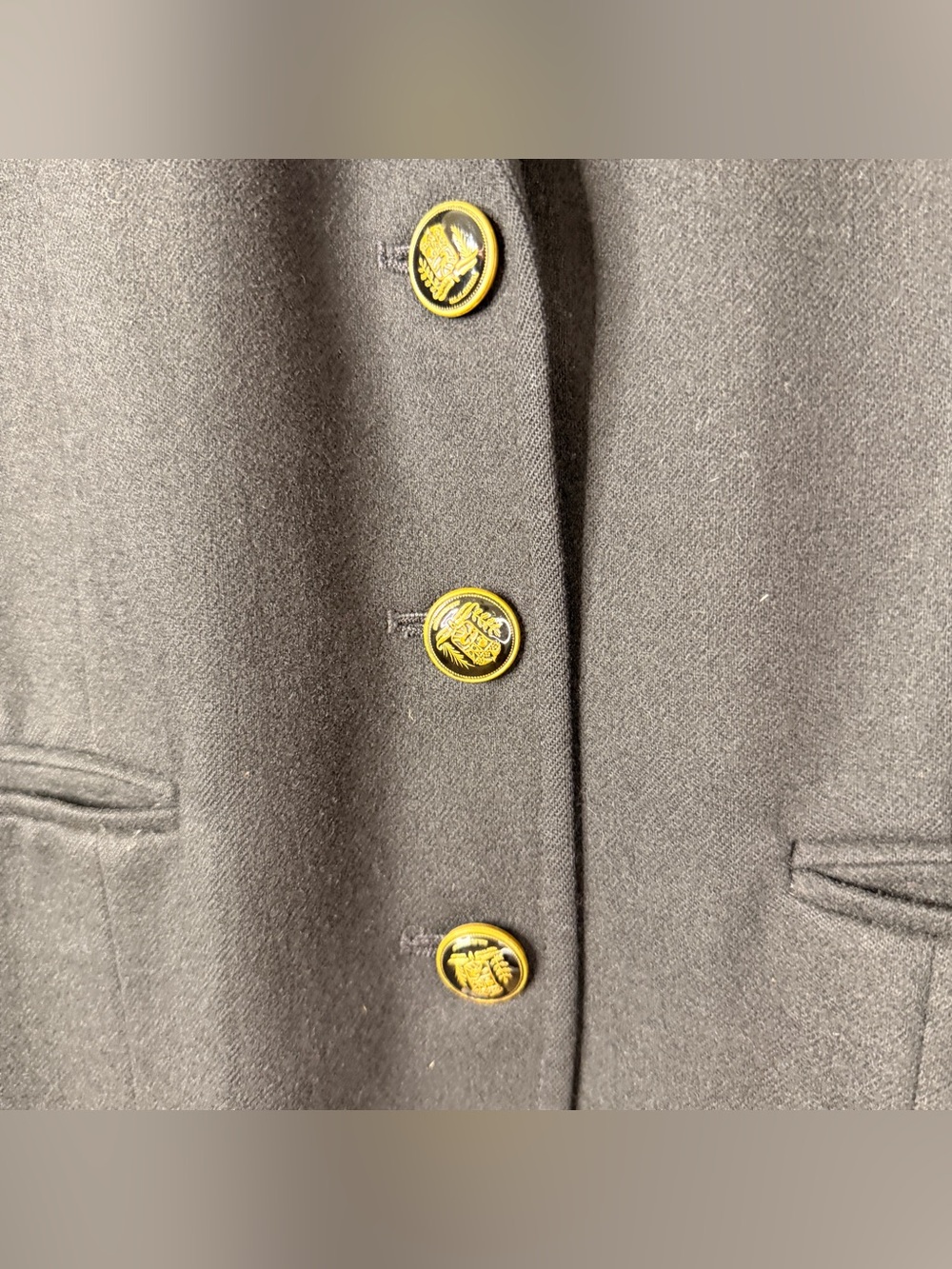 Vintage Pendleton 100% Virgin Wool Black Blazer Gold Buttons Lined USA Size 6 - Picture 4 of 14